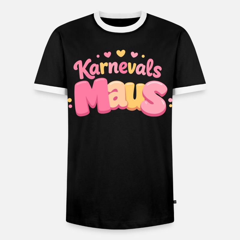 Karnevalsmaus Kölsche Mädsche – Karneval Köln - Männer Kontrast-T-Shirt - Schwarz/Weiß