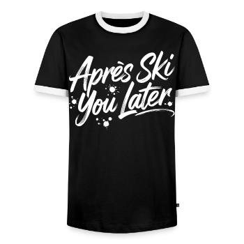 Après Ski you later - Männer Kontrast-T-Shirt - Schwarz/Weiß - Vorne - AI Model Female 172 light (172cm) & AI Model Male 178 light (178cm)