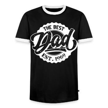 Le Meilleur Papa EST 1969 - T-shirt contrasté Homme - noir/blanc - Devant - AI Model Female 172 light (172cm) & AI Model Male 178 light (178cm)