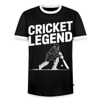 Funny Cricket Saying Vintage Cricket Game - Men's Ringer Shirt - black/white - Front - AI Model Female 172 light (172cm) & AI Model Male 178 light (178cm)