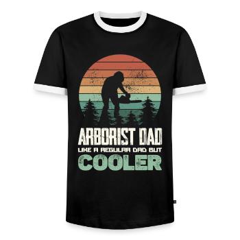 Chemise de Papa Bûcheron Arboriste - T-shirt contrasté Homme - noir/blanc - Devant - AI Model Female 172 light (172cm) & AI Model Male 178 light (178cm)