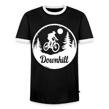 VTT de descente - T-shirt contrasté Homme - noir/blanc - Devant - AI Model Female 172 light (172cm) & AI Model Male 178 light (178cm)