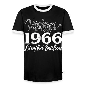 Vintage 1966 Limited Edition Anniversaire Cadeau - T-shirt contrasté Homme - noir/blanc - Devant - AI Model Female 172 light (172cm) & AI Model Male 178 light (178cm)