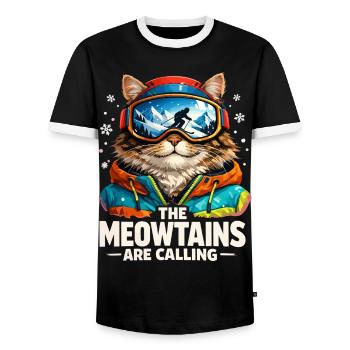 Snowboard Ski Geschenk Herren Damen Kinder Lustig - Männer Kontrast-T-Shirt - Schwarz/Weiß - Vorne - AI Model Female 172 light (172cm) & AI Model Male 178 light (178cm)
