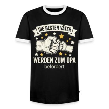 Die Besten Väter Werden Zum Opa Befördert I Geburt - Männer Kontrast-T-Shirt - Schwarz/Weiß - Vorne - AI Model Female 172 light (172cm) & AI Model Male 178 light (178cm)