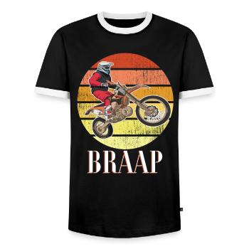 Dirt Biking Braap - Männer Kontrast-T-Shirt - Schwarz/Weiß - Vorne - AI Model Female 172 light (172cm) & AI Model Male 178 light (178cm)