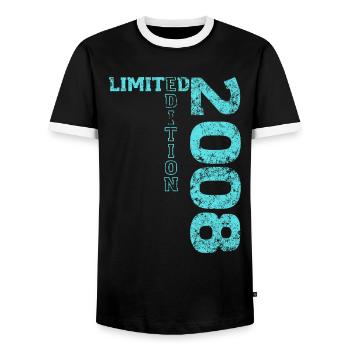 Limited Edition 2008 18. Geburtstag Geschenk - Männer Kontrast-T-Shirt - Schwarz/Weiß - Vorne - AI Model Female 172 light (172cm) & AI Model Male 178 light (178cm)