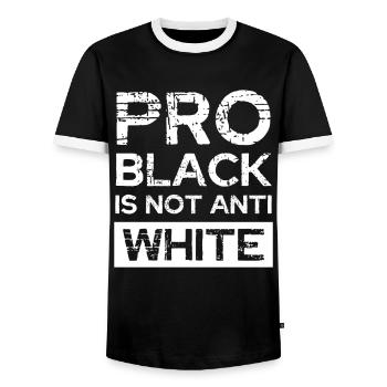 Pro Black Nicht Anti White - Männer Kontrast-T-Shirt - Schwarz/Weiß - Vorne - AI Model Female 172 light (172cm) & AI Model Male 178 light (178cm)