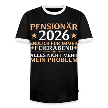 Pensionär 2026 Beamter Renteneintritt Geschenk - Männer Kontrast-T-Shirt - Schwarz/Weiß - Vorne - AI Model Female 172 light (172cm) & AI Model Male 178 light (178cm)