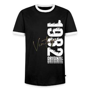 Chemise pour le 44e anniversaire – Original 1982 Vintage Retro - T-shirt contrasté Homme - noir/blanc - Devant - AI Model Female 172 light (172cm) & AI Model Male 178 light (178cm)