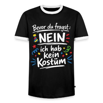 Bevor du fragst ich habe kein Kostüm Spruch - Männer Kontrast-T-Shirt - Schwarz/Weiß - Vorne - AI Model Female 172 light (172cm) & AI Model Male 178 light (178cm)