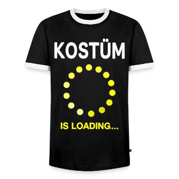 Le costume du carnaval de Fasnet est en charge - T-shirt contrasté Homme - noir/blanc - Devant - AI Model Female 172 light (172cm) & AI Model Male 178 light (178cm)