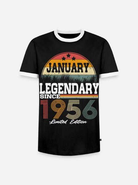 Legends-were-born-in-January-1956 - Men's Ringer Shirt - black/white