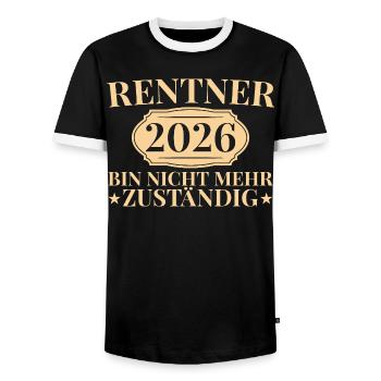 Rente Abschied 2026 Kollege Rentner Geschenkidee - Männer Kontrast-T-Shirt - Schwarz/Weiß - Vorne - AI Model Female 172 light (172cm) & AI Model Male 178 light (178cm)