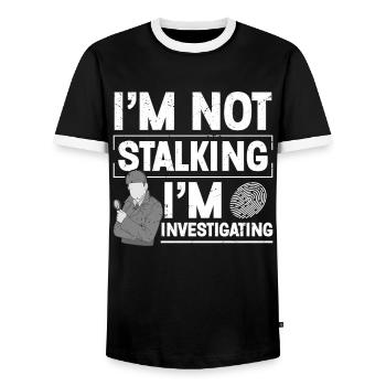  Observation Costume Badge Guard Private - Men's Ringer Shirt - black/white - Front - AI Model Female 172 light (172cm) & AI Model Male 178 light (178cm)