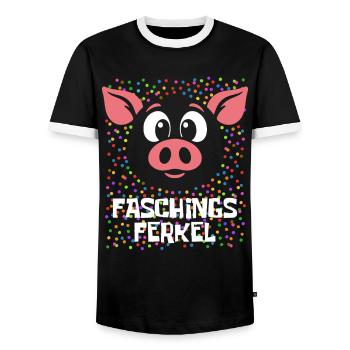 Carnival's Piglet | Costume Carnival Disguise - Men's Ringer Shirt - black/white - Front - AI Model Female 172 light (172cm) & AI Model Male 178 light (178cm)