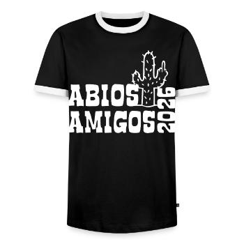 Abios Amigos 2026 - Abitur - Cactus Gift - Men's Ringer Shirt - black/white - Front - AI Model Female 172 light (172cm) & AI Model Male 178 light (178cm)
