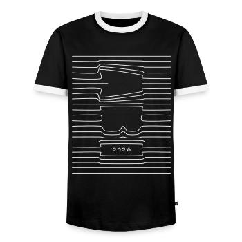 Lebenslinien | Abi 26 - Abitur - Geschenk - Männer Kontrast-T-Shirt - Schwarz/Weiß - Vorne - AI Model Female 172 light (172cm) & AI Model Male 178 light (178cm)