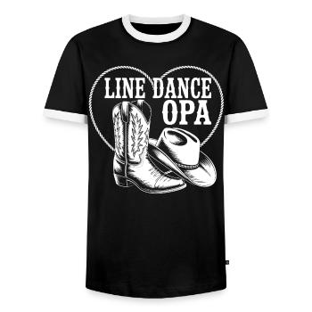 Cœur de Grand-père en danse en ligne - T-shirt contrasté Homme - noir/blanc - Devant - AI Model Female 172 light (172cm) & AI Model Male 178 light (178cm)