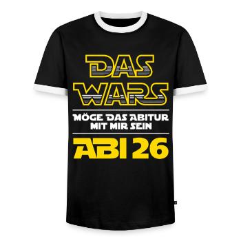 The Wars | Abi 2026 - Abitur - Gift - Men's Ringer Shirt - black/white - Front - AI Model Female 172 light (172cm) & AI Model Male 178 light (178cm)