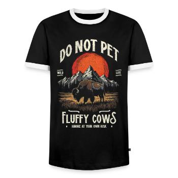 Les bisons vintage ne caressent pas les vaches duveteuses Bizons drôles - T-shirt contrasté Homme - noir/blanc - Devant - AI Model Female 172 light (172cm) & AI Model Male 178 light (178cm)