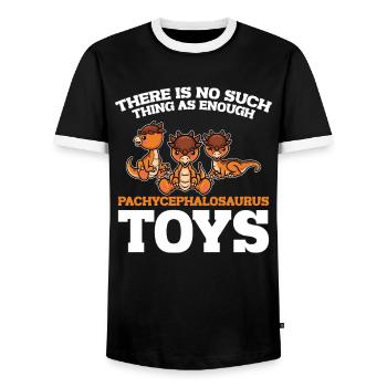 Dinosaur Toys Paléontologue Dino - T-shirt contrasté Homme - noir/blanc - Devant - AI Model Female 172 light (172cm) & AI Model Male 178 light (178cm)