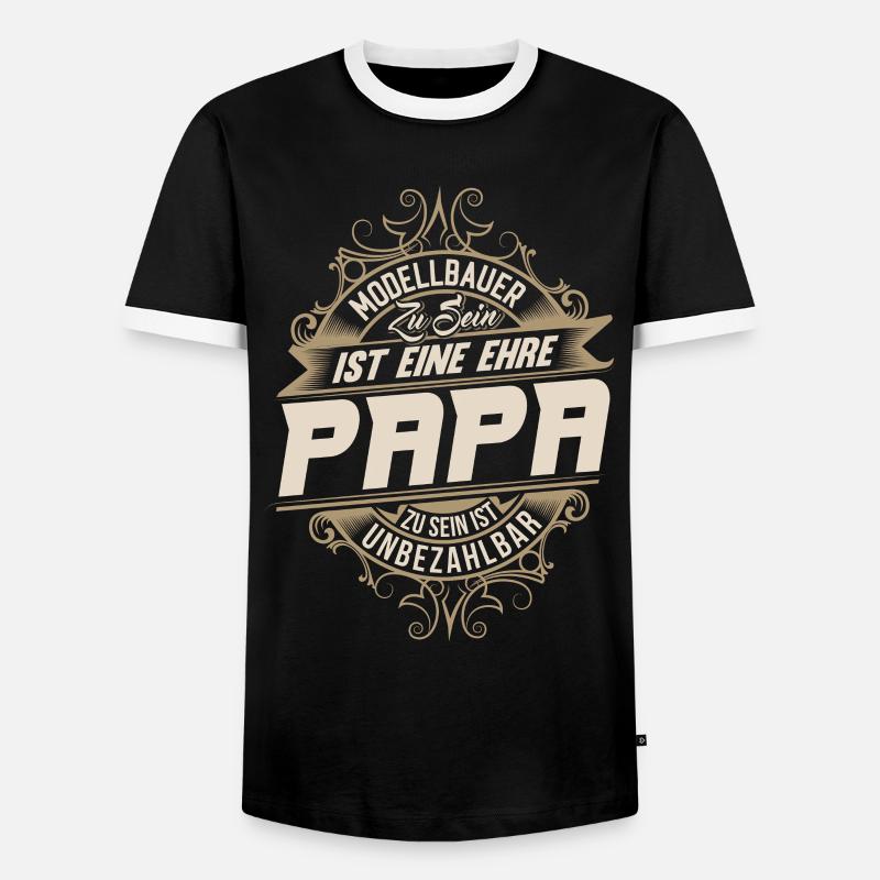 Modellbauer Papa - Männer Kontrast-T-Shirt - Schwarz/Weiß