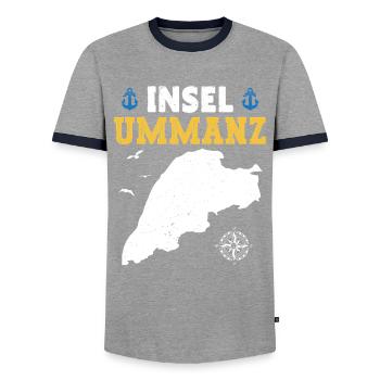 Vacances Mer Baltique ÎLE UMMANZ Fun - T-shirt contrasté Homme - gris/marine  - Devant - AI Model Female 172 light (172cm) & AI Model Male 178 light (178cm)