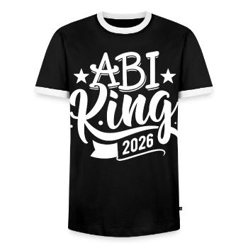 Abi King 2026 - Abitur - Spruch - T-shirt contrasté Homme - noir/blanc - Devant - AI Model Female 172 light (172cm) & AI Model Male 178 light (178cm)
