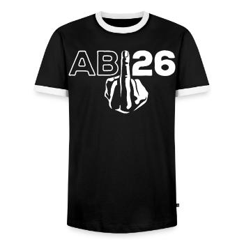 ABI 2026 Mittelfinger Abitur - Geschenk - Männer Kontrast-T-Shirt - Schwarz/Weiß - Vorne - AI Model Female 172 light (172cm) & AI Model Male 178 light (178cm)