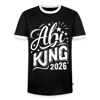 Abi King 2026 - Abitur - Spruch - Men's Ringer Shirt - black/white - Front - AI Model Female 172 light (172cm) & AI Model Male 178 light (178cm)