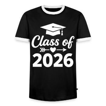 CLASS OF 2026 Absolventen Abschluss Studium - Männer Kontrast-T-Shirt - Schwarz/Weiß - Vorne - AI Model Female 172 light (172cm) & AI Model Male 178 light (178cm)