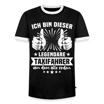 Taxifahrer Legende - Männer Kontrast-T-Shirt - Schwarz/Weiß - Vorne - AI Model Female 172 light (172cm) & AI Model Male 178 light (178cm)