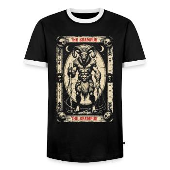 Les créatures mythologiques de Krampus - T-shirt contrasté Homme - noir/blanc - Devant - AI Model Female 172 light (172cm) & AI Model Male 178 light (178cm)