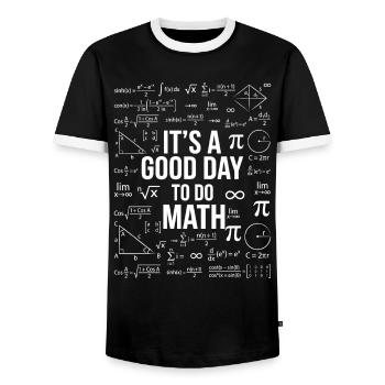 It's a Good Day to do Math – Mathe Geek Design - Men's Ringer Shirt - black/white - Front - AI Model Female 172 light (172cm) & AI Model Male 178 light (178cm)