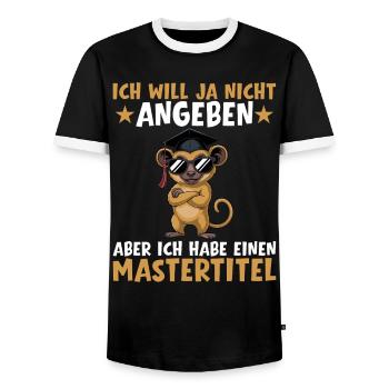 Mastertitel Studium bestanden Masterprüfung - Männer Kontrast-T-Shirt - Schwarz/Weiß - Vorne - AI Model Female 172 light (172cm) & AI Model Male 178 light (178cm)