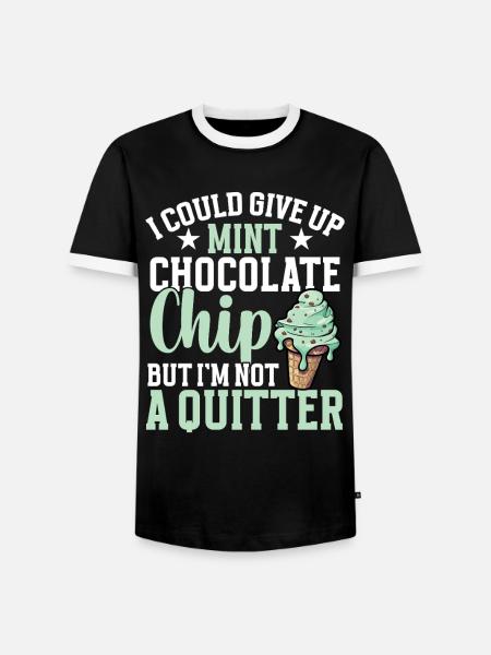 Minz-Schokoladen-Chip-Kugel-Sahne-Geschmack Minze - Männer Kontrast-T-Shirt - Schwarz/Weiß