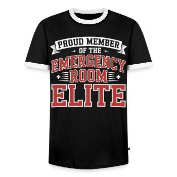 ER Nurse Proud Member Of The Emergency Nurse - Männer Kontrast-T-Shirt - Schwarz/Weiß - Vorne - AI Model Female 172 light (172cm) & AI Model Male 178 light (178cm)