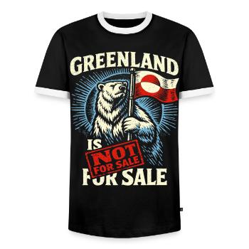 Ours polaire invendable au Groenland Drôle - T-shirt contrasté Homme - noir/blanc - Devant - AI Model Female 172 light (172cm) & AI Model Male 178 light (178cm)
