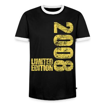 Limited Edition 2008 18. Geburtstag Geschenk - Männer Kontrast-T-Shirt - Schwarz/Weiß - Vorne - AI Model Female 172 light (172cm) & AI Model Male 178 light (178cm)