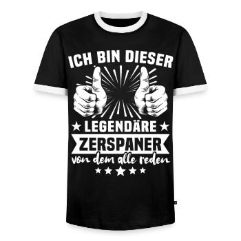 Machinist Legend - Men's Ringer Shirt - black/white - Front - AI Model Female 172 light (172cm) & AI Model Male 178 light (178cm)