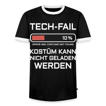 Error 404 Kostüm nicht gefunden Nerd Gamer Party - Männer Kontrast-T-Shirt - Schwarz/Weiß - Vorne - AI Model Female 172 light (172cm) & AI Model Male 178 light (178cm)