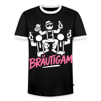 T-shirt du marié Enterrement de vie de garçon Garçons Enterrement de vie de garçon - T-shirt contrasté Homme - noir/blanc - Devant - AI Model Female 172 light (172cm) & AI Model Male 178 light (178cm)