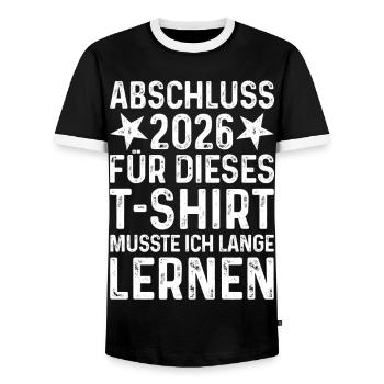Abschluss 2026 T-Shirt - Männer Kontrast-T-Shirt - Schwarz/Weiß - Vorne - AI Model Female 172 light (172cm) & AI Model Male 178 light (178cm)