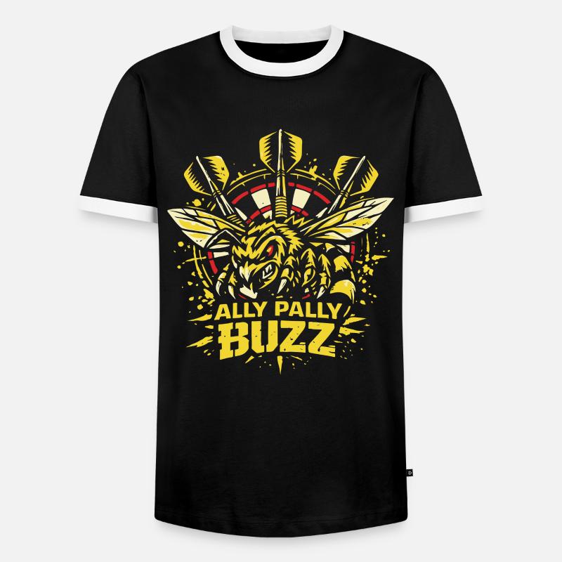 Ally Pally Buzz | Dart Bee - Men's Ringer Shirt - black/white