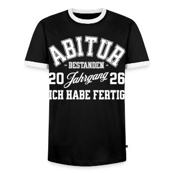 Abi 2026 Abitur - Männer Kontrast-T-Shirt - Schwarz/Weiß - Vorne - AI Model Female 172 light (172cm) & AI Model Male 178 light (178cm)