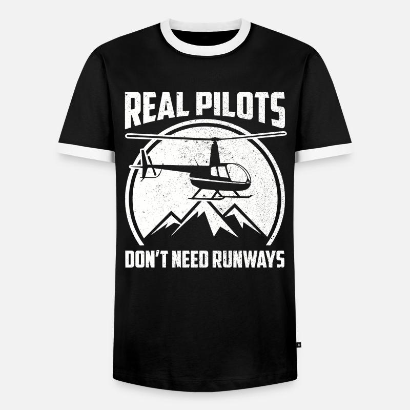 Helicopter pilot Helicopter pilot - Men's Ringer Shirt - black/white