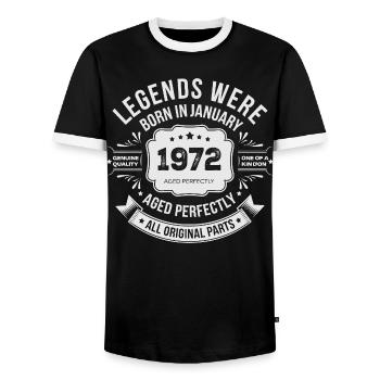 Millésime 1972 Anniversaire 1972 Limited Edition - T-shirt contrasté Homme - noir/blanc - Devant - AI Model Female 172 light (172cm) & AI Model Male 178 light (178cm)