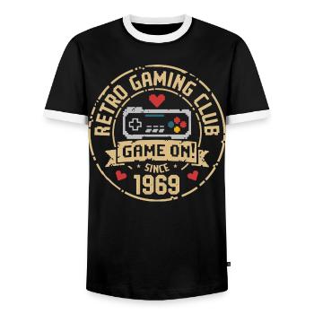 Vintage 1969 Geburtstag 1969 Geschenk 1969  - Männer Kontrast-T-Shirt - Schwarz/Weiß - Vorne - AI Model Female 172 light (172cm) & AI Model Male 178 light (178cm)