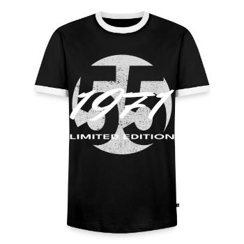 55e anniversaire 1971 cadeau pour hommes et femmes - T-shirt contrasté Homme - noir/blanc - Devant - AI Model Female 172 light (172cm) & AI Model Male 178 light (178cm)